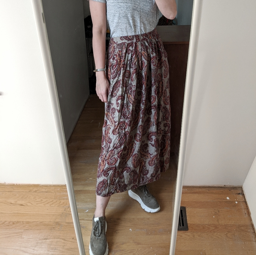 Paisley Maxi Skirt from Argentina with Pockets